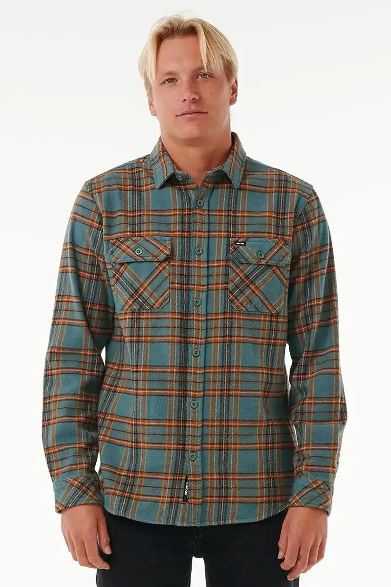 Rip Curl Griffin Flannel shirt in Bluestone