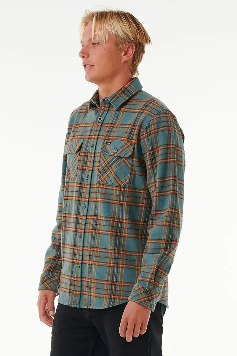 Rip Curl Griffin Flannel shirt in Bluestone