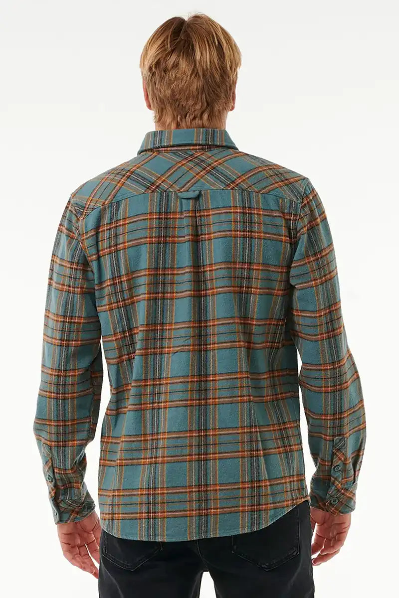Rip Curl Griffin Flannel shirt in Bluestone back