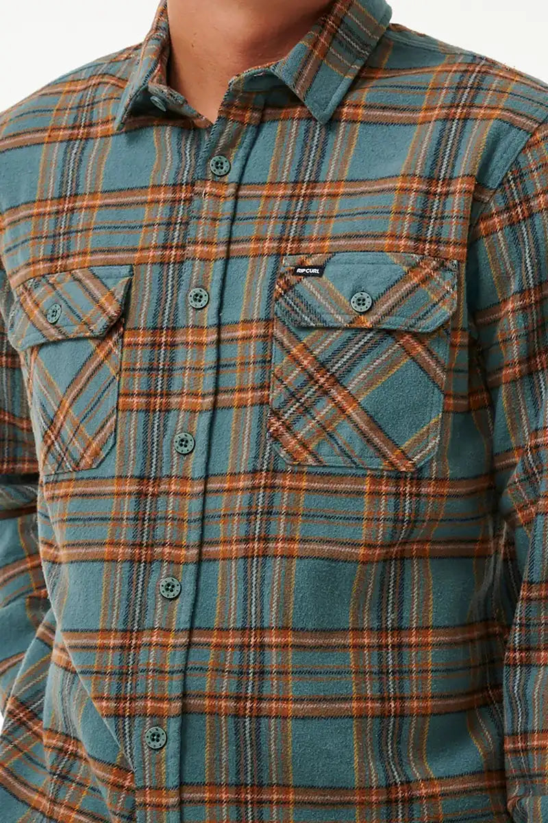Rip Curl Griffin Flannel shirt in Bluestone