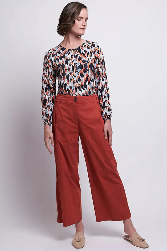 Foil Darting Around Trapeze Trouser Auburn front