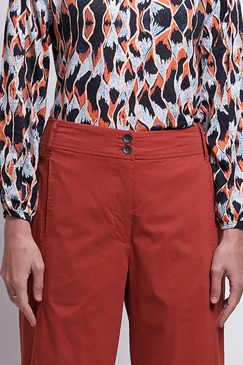 Foil Darting Around Trapeze Trouser Auburn detail