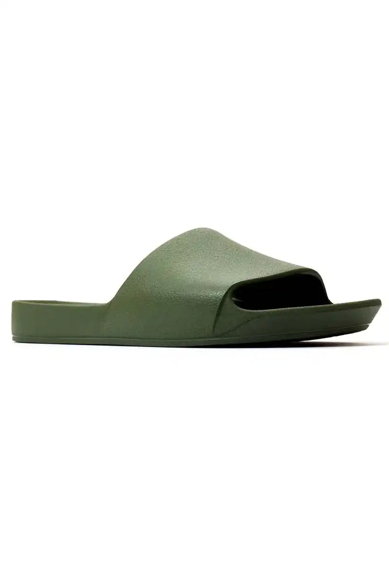 Archies Arch Support Slides in Khaki outside right view