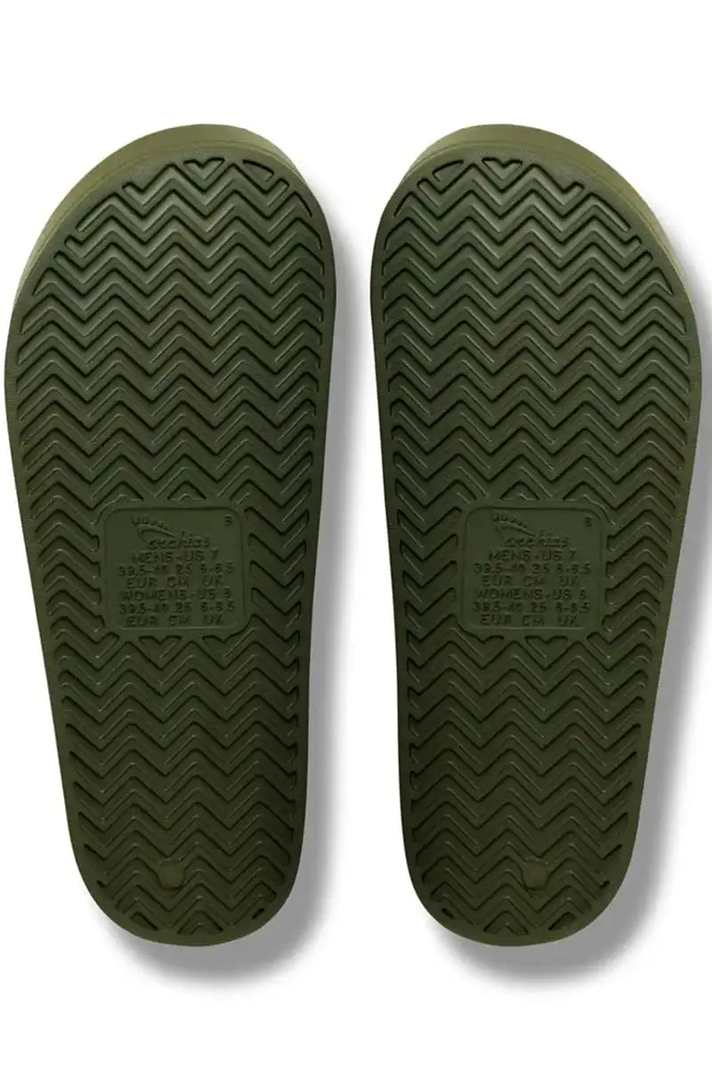 Archies Arch Support Slides in Khaki sole view