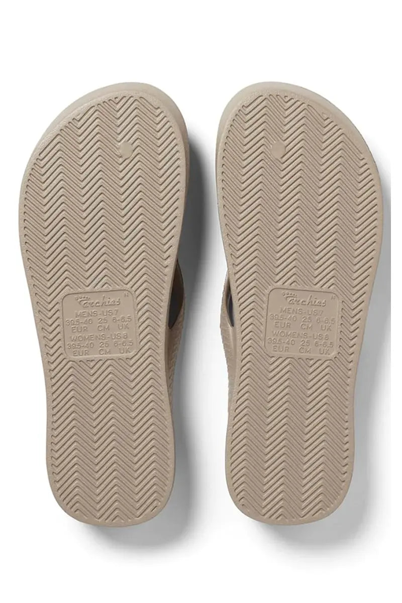 Archies Arch Support Thongs in Crystal Taupe