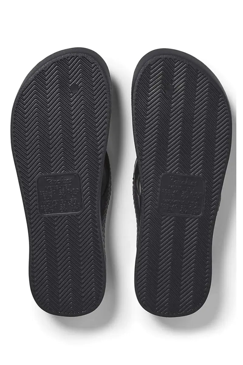 Archies Arch Support Thongs in Crystal Black