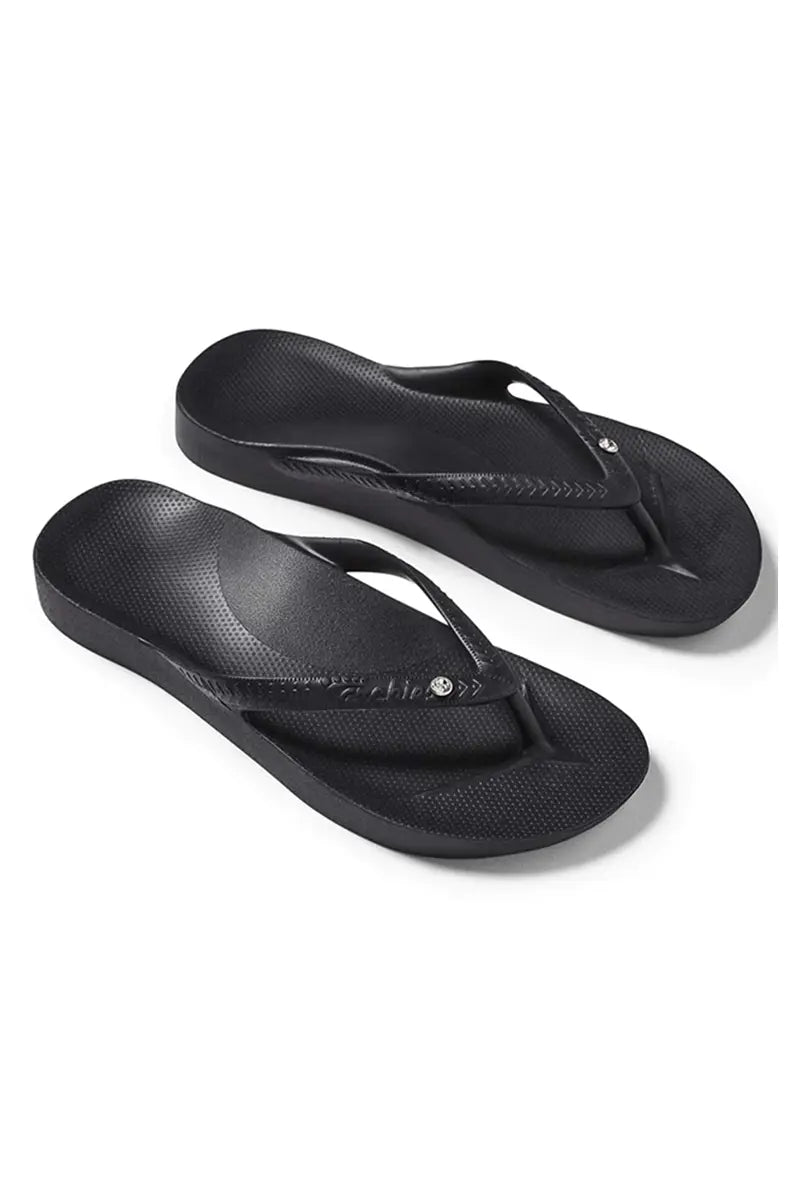 Archies Arch Support Thongs in Crystal Black