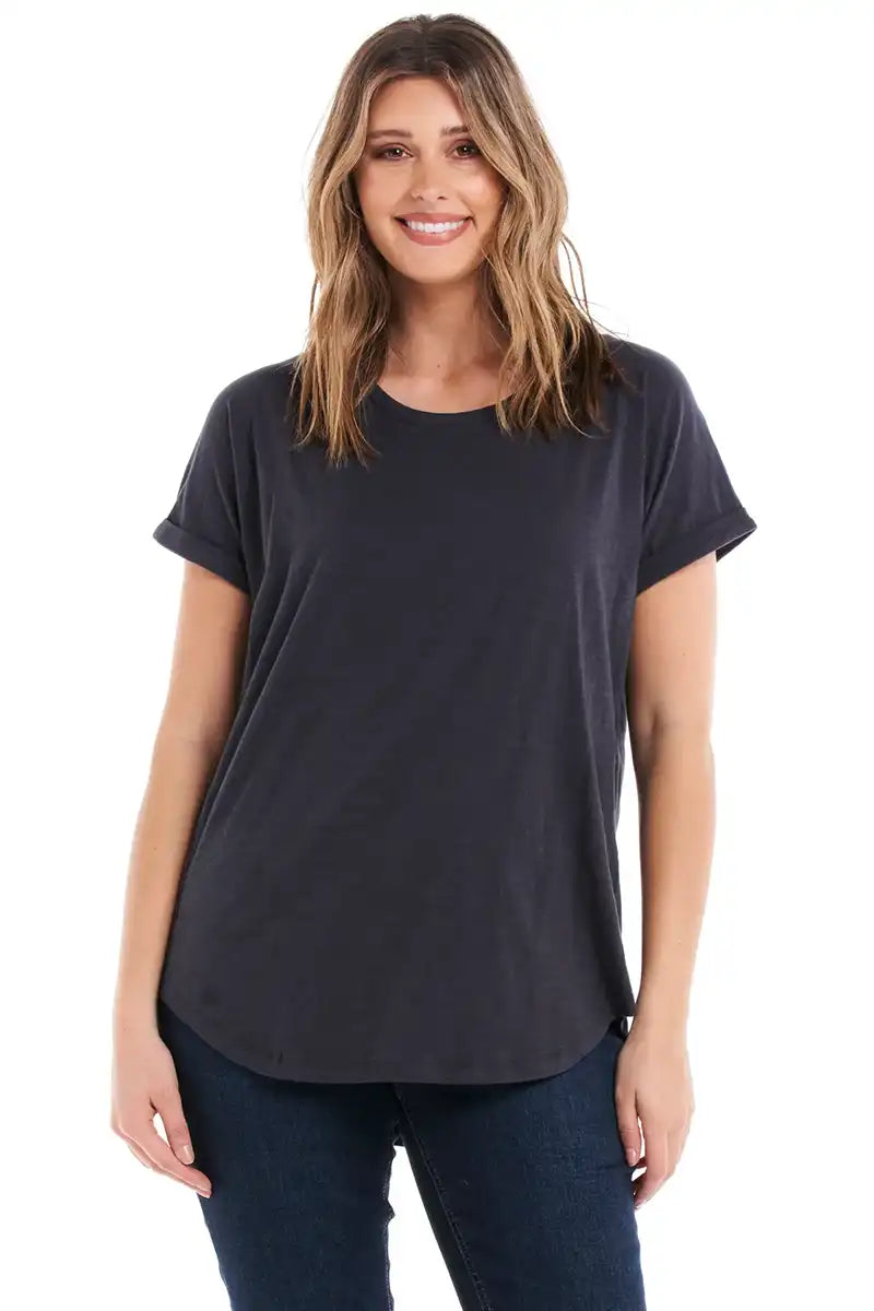 Women's Hailey Short Sleeve Tee in Petrol front view