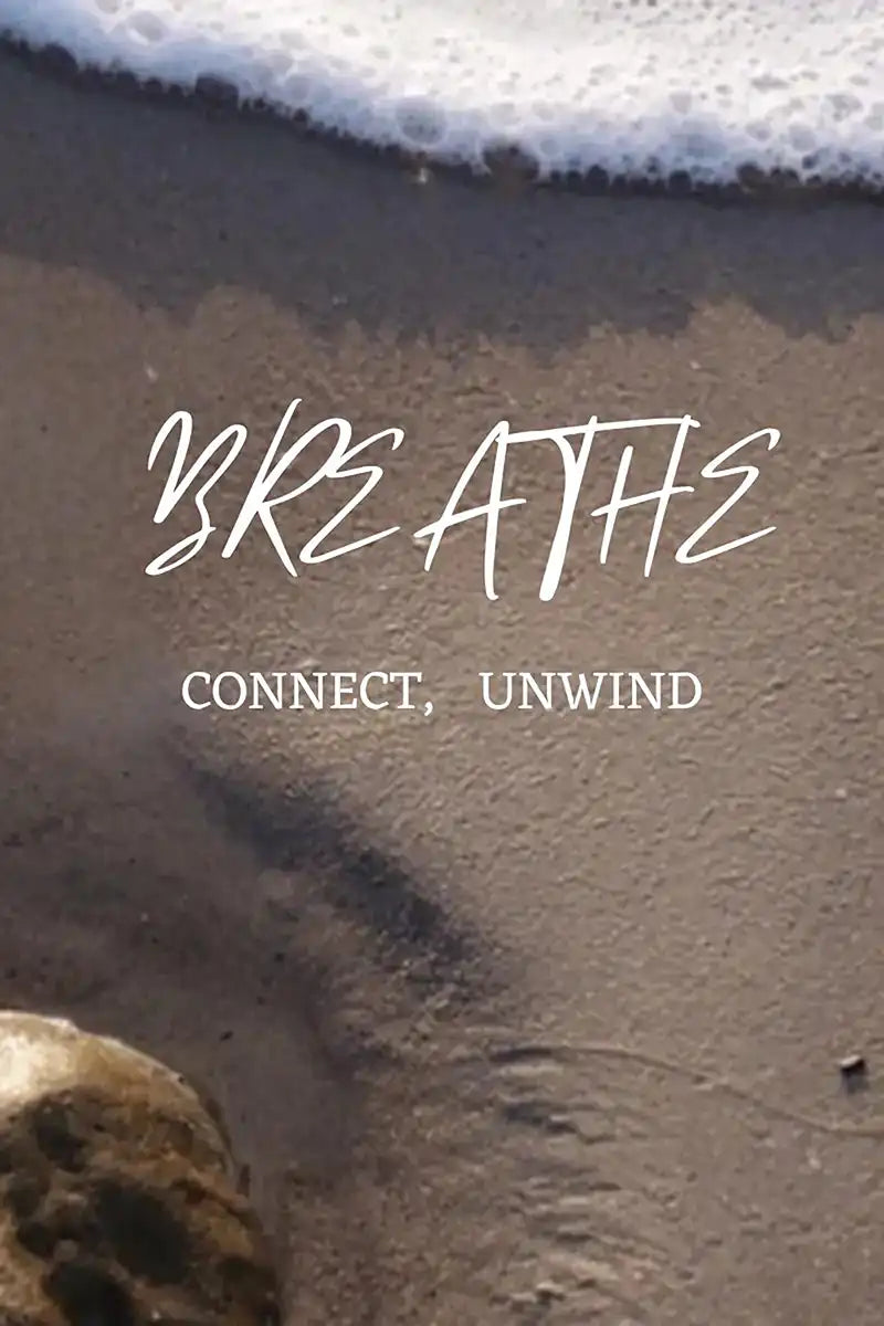 Breathe connect and unwind words on bech image