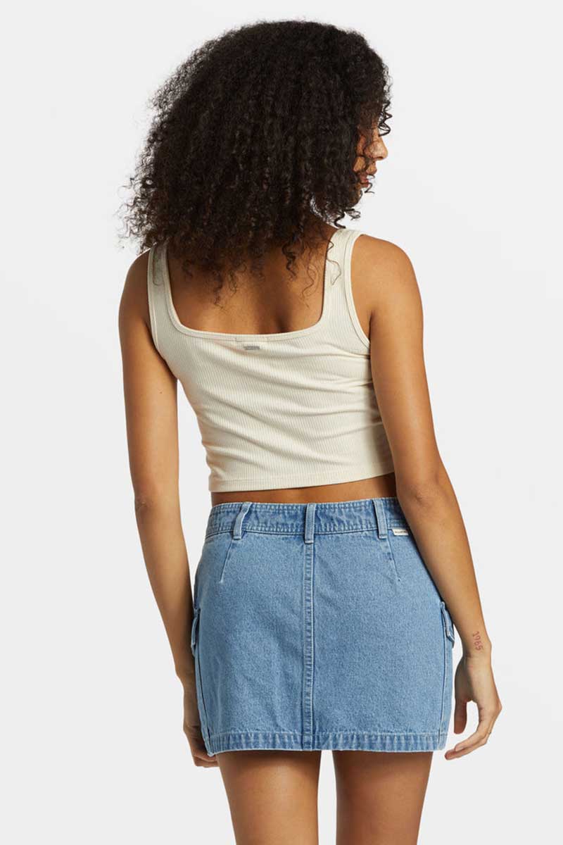 Billabong Hillary Cargo Skirt in Denim back view