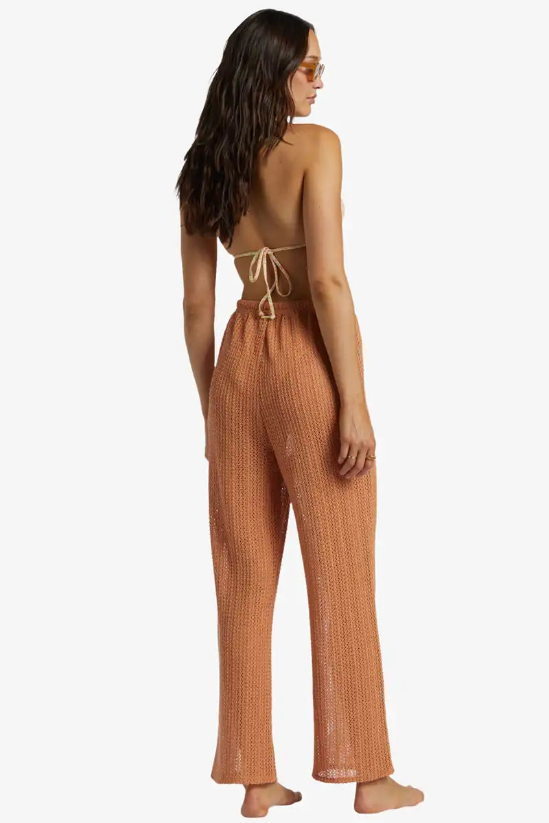Billabong Ladies Largo Beach Pant in Toffee back view
