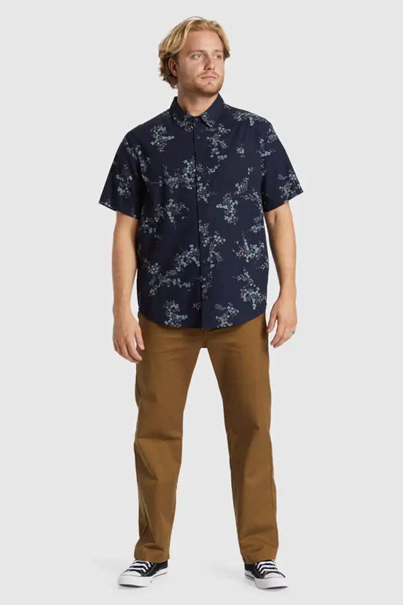 Billabong Men’s Sundays Mini Shirt in Dark Navy front full model view