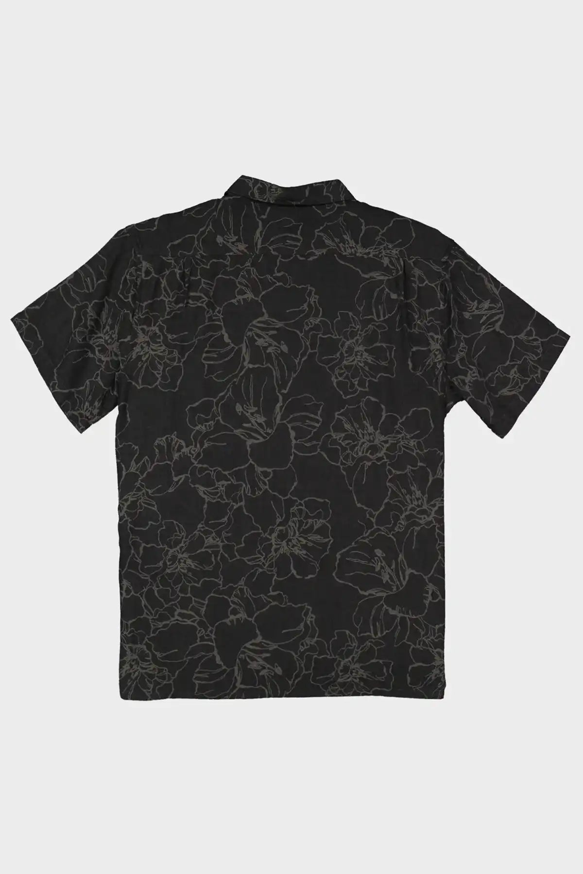 Black Billabong floral patterned polo shirt on a white background