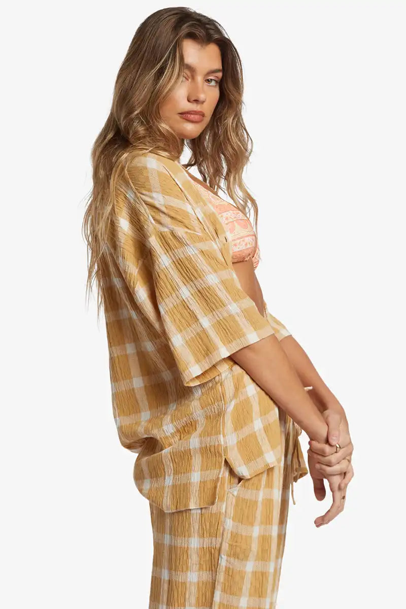 Billabong Women's Beach Side Shirt in Hemp side view