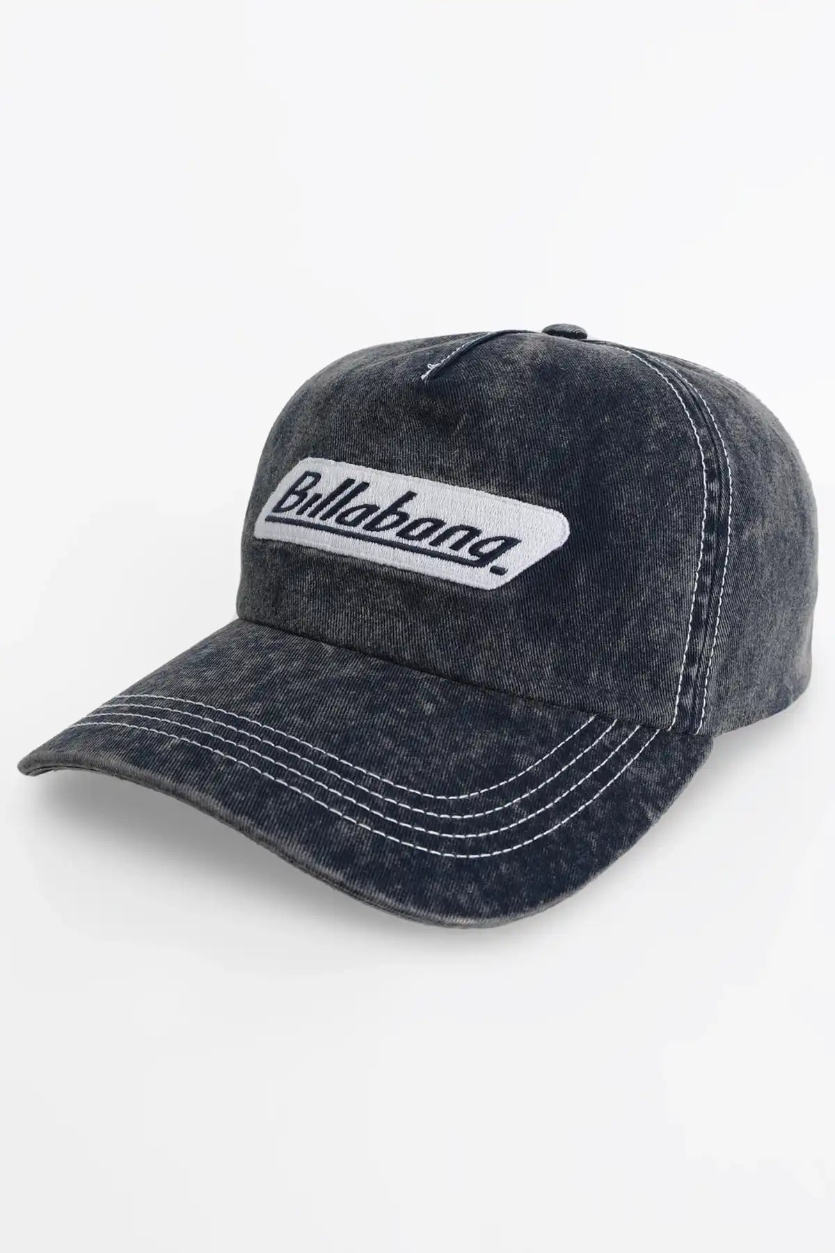 3/4 side view of Billabong Womens Billa Legit Dad Cap in Celestial Blue with Billabong logo on a white background