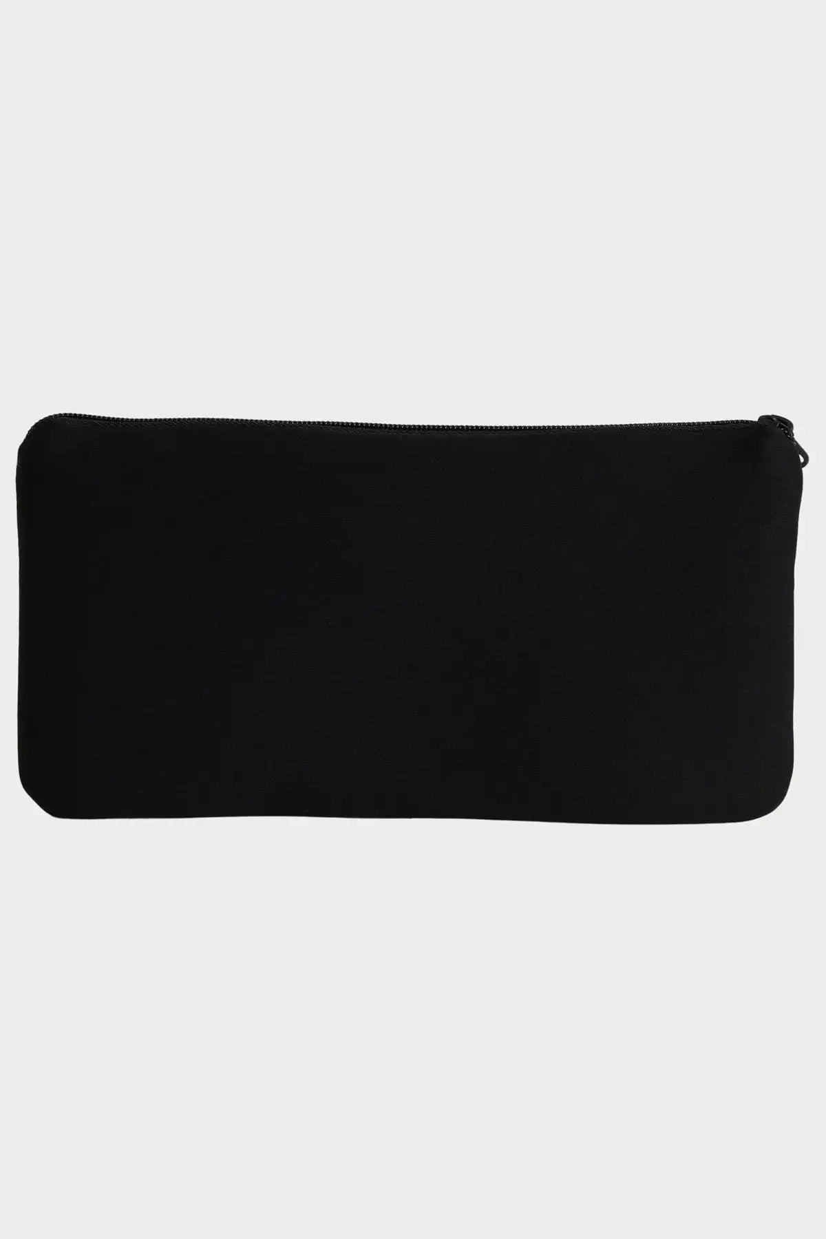 Billabong womans small pencil case back view in black on a light gray background