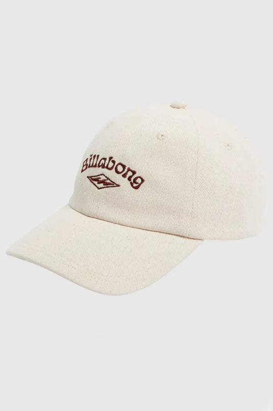 Billabong Womens Paradise Dad Cap in Antique White with Billabong logo on a white background