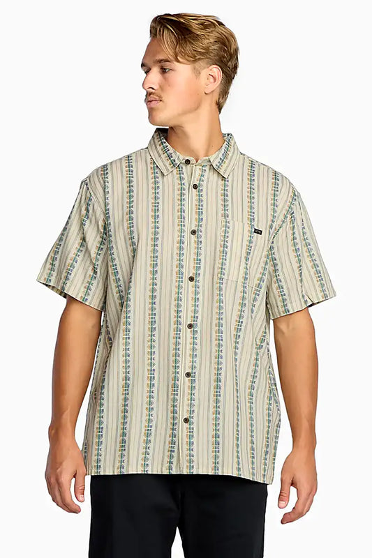 Billabong Sundays Jacquard Shirt in Cream front view