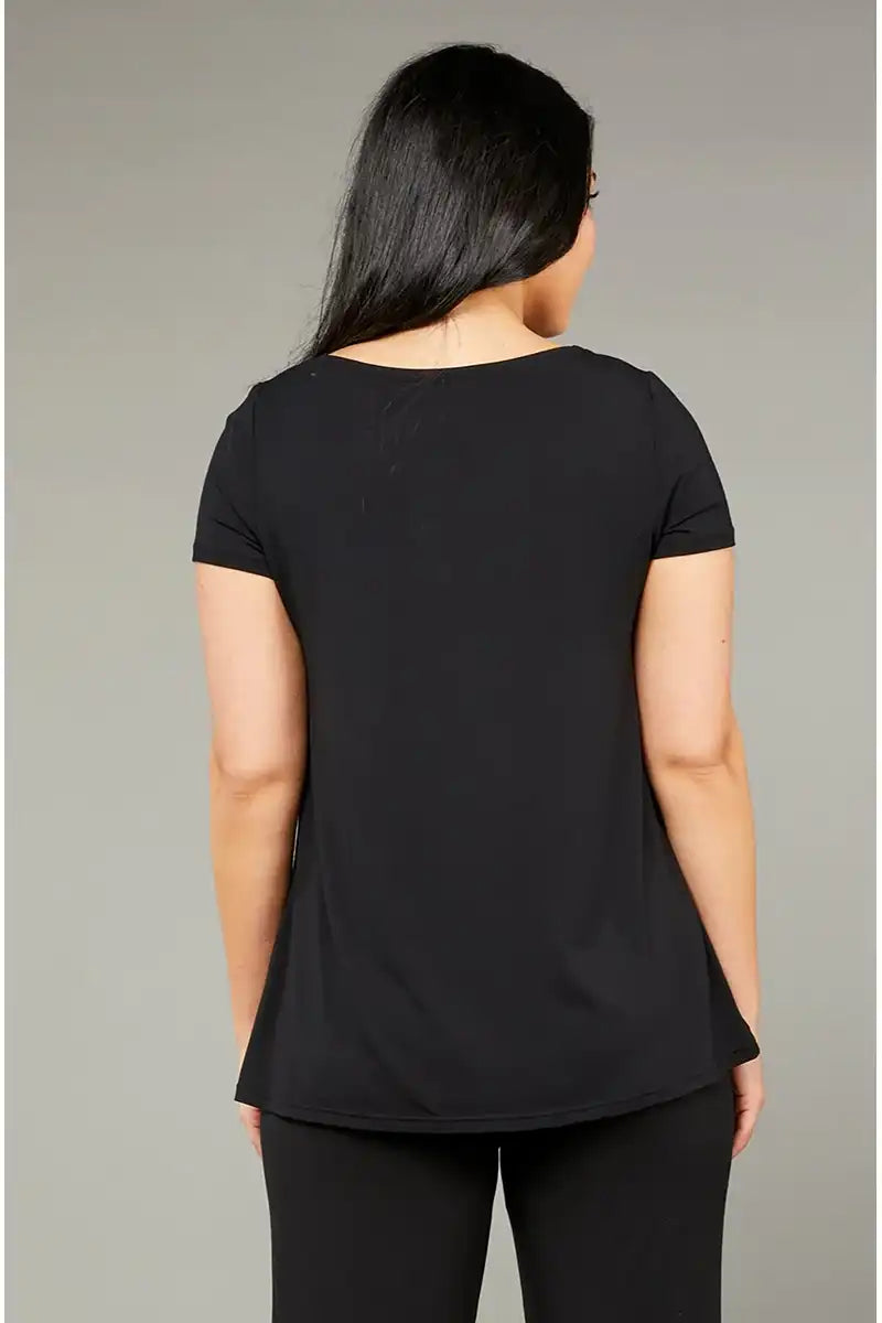 Tani Black Micro Modal Swing Tee back