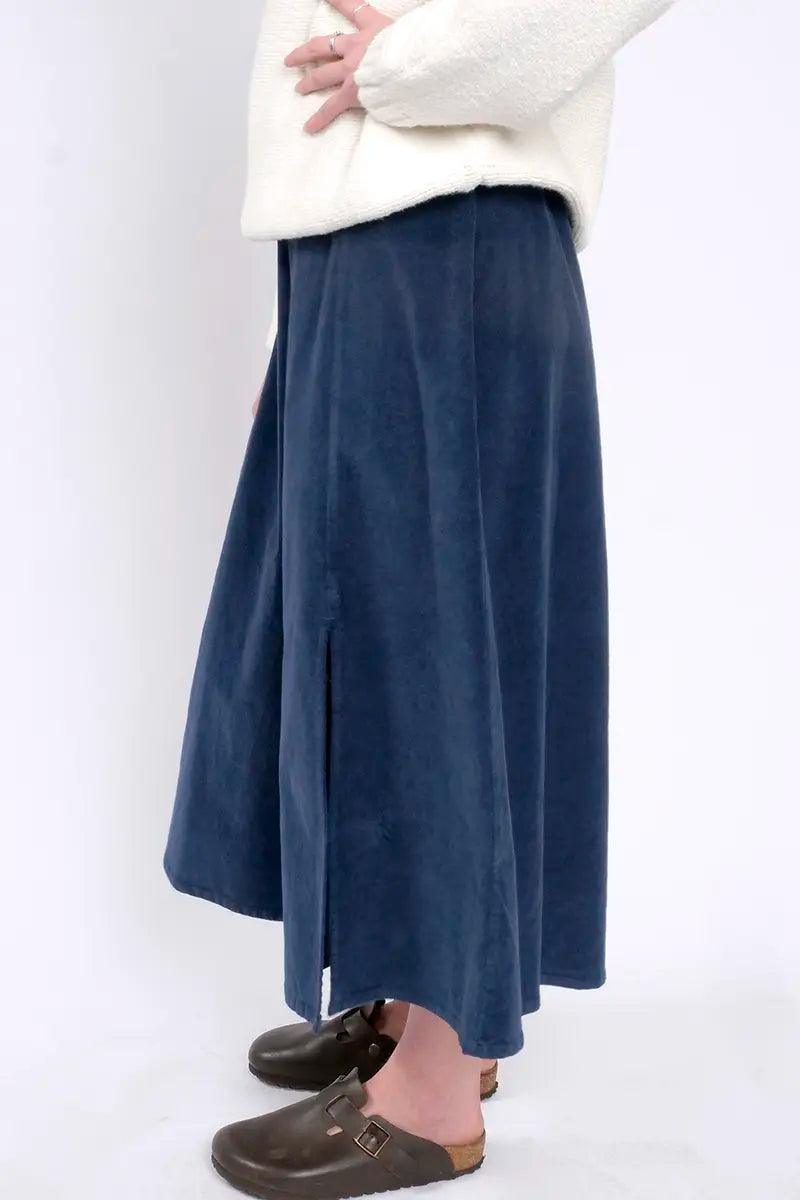 Blueberry Italia Billy Cord Skirt in Navy side view