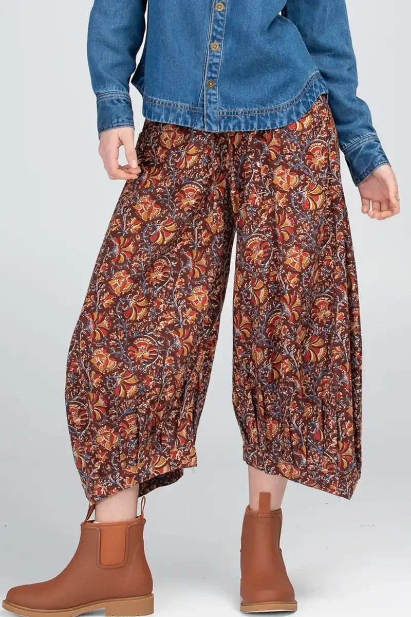 Boom Shankar Guru Pant in Juliette Print front detailed view