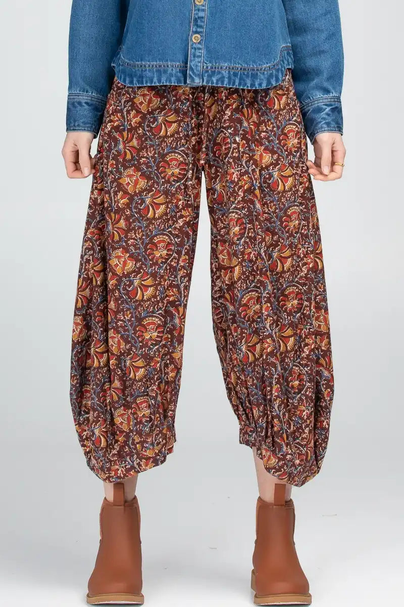Boom Shankar Guru Pant in Juliette Print front detailed view