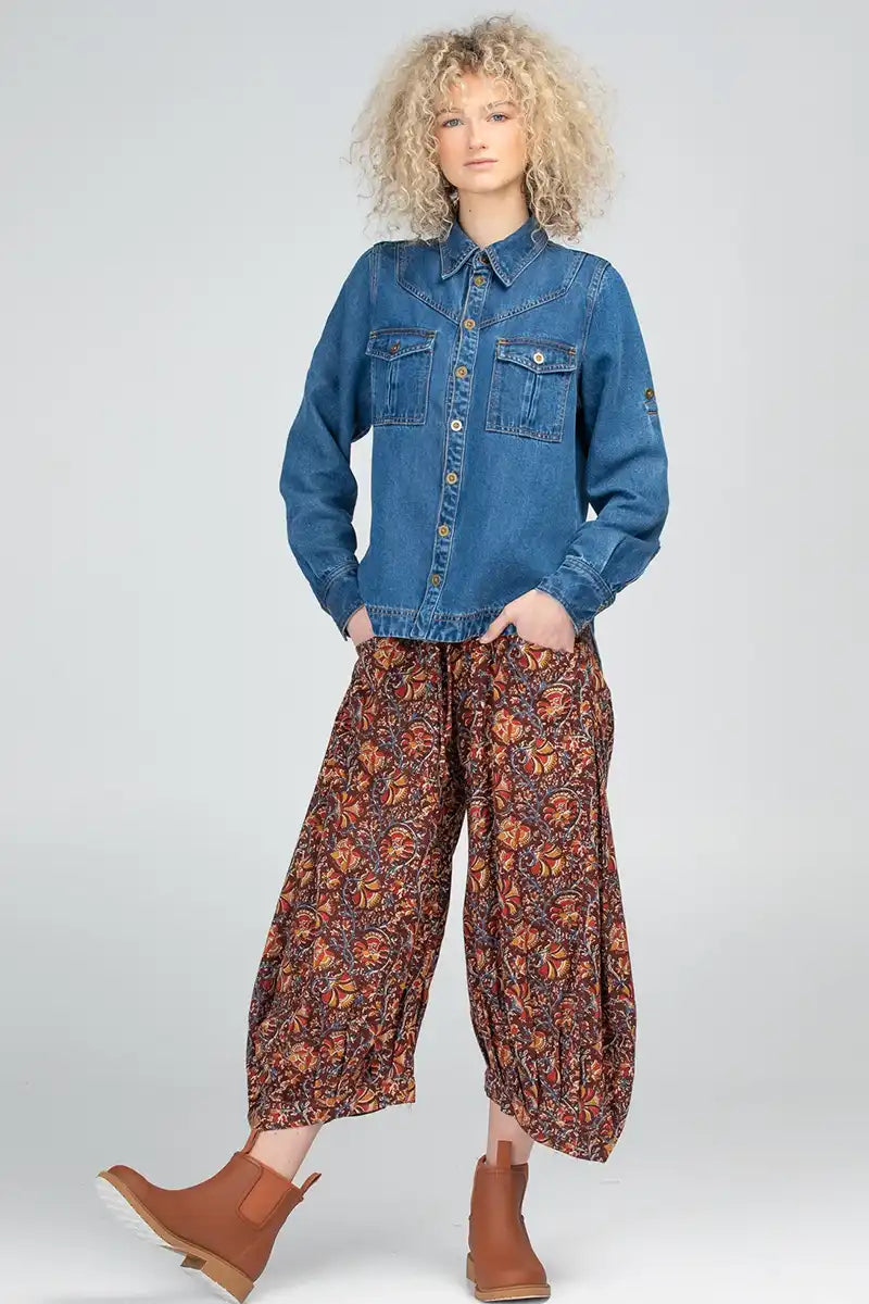 Boom Shankar Guru Pant in Juliette Print front full model view