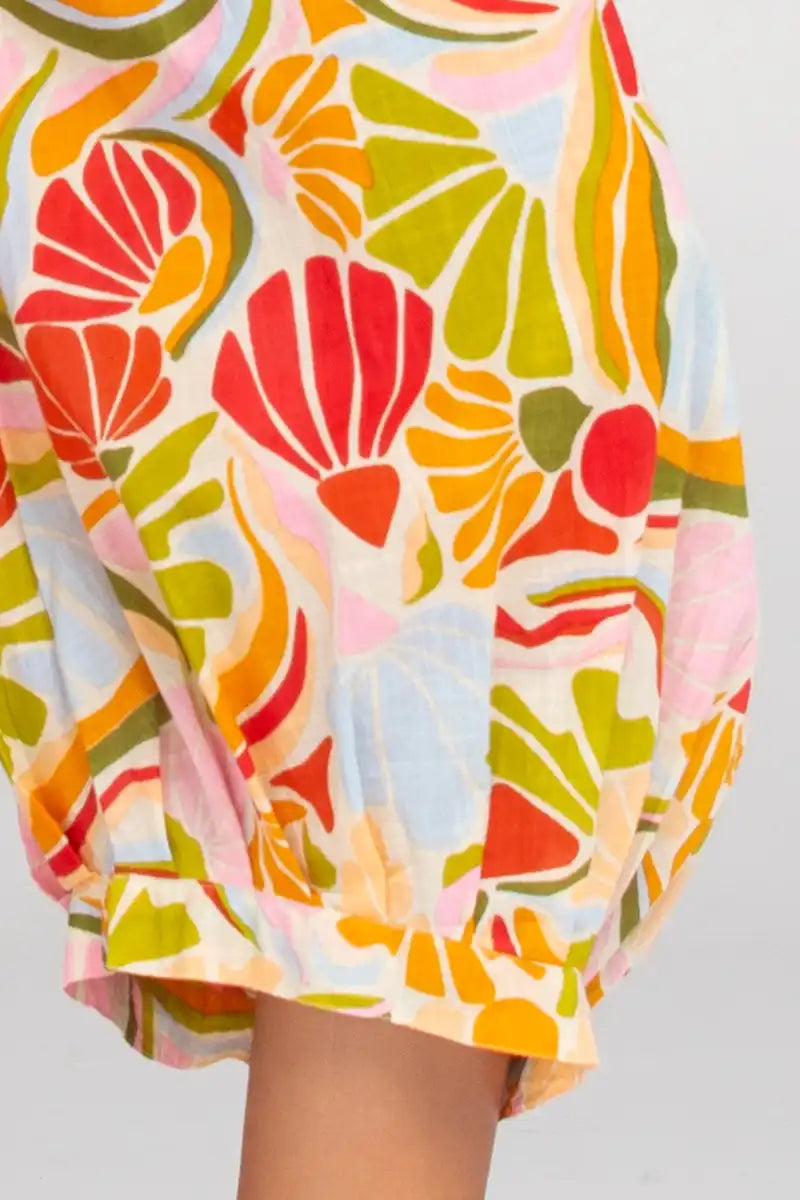 Boom Shankar Women's Guru Pant in Colada Print pattern detail view