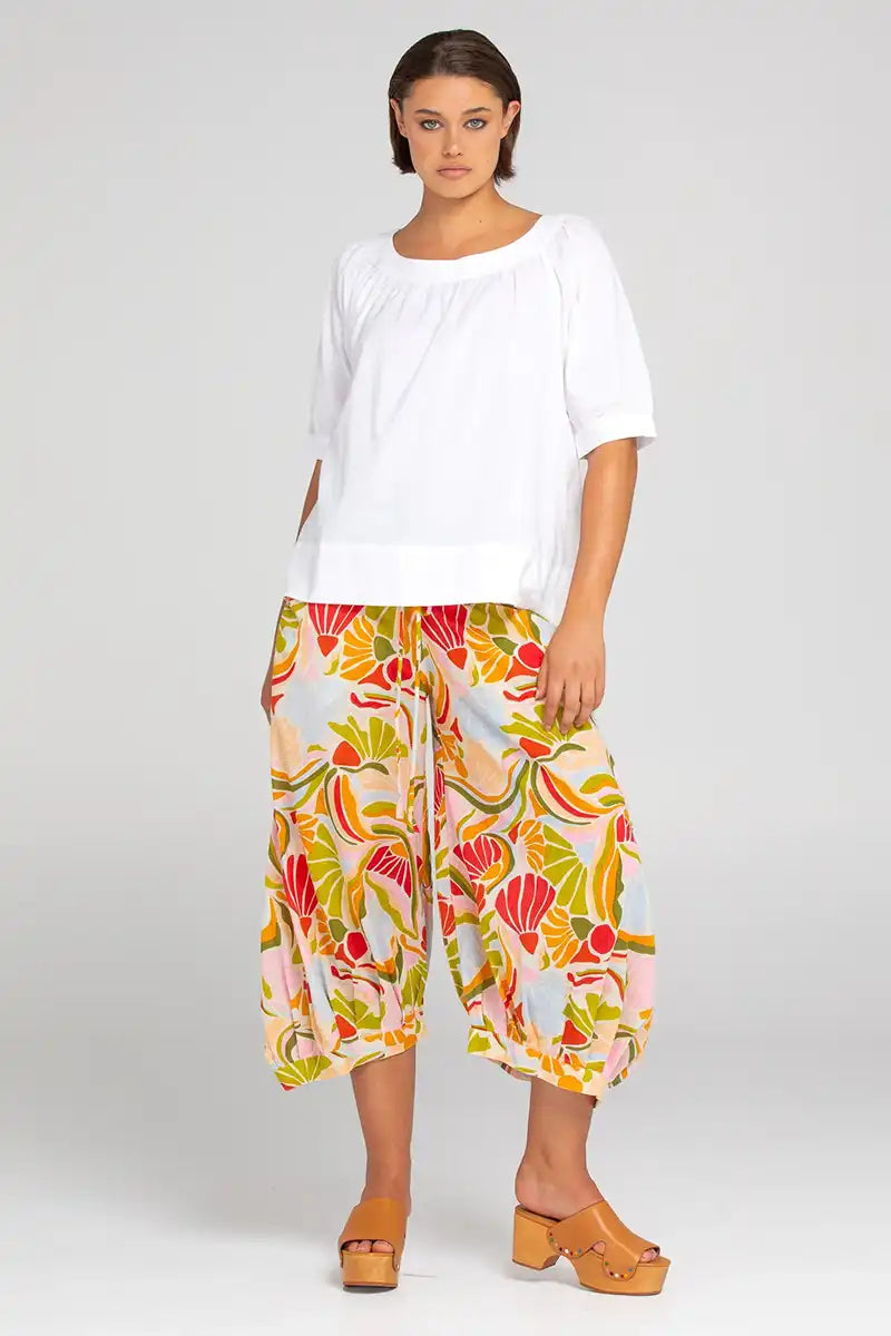 Boom Shankar Women's Guru Pant in Colada Print front view