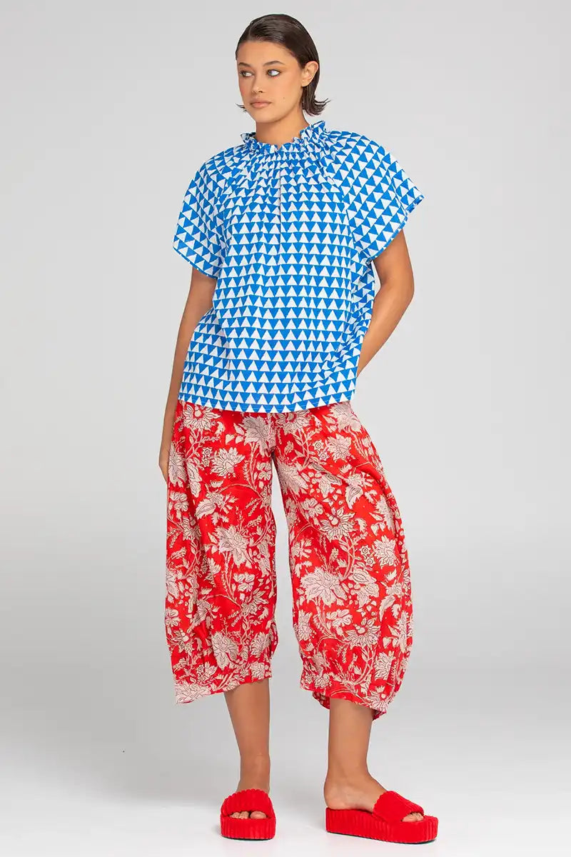 Boom Shankar Women's Guru Pant in Farrah Print front 3/4 view