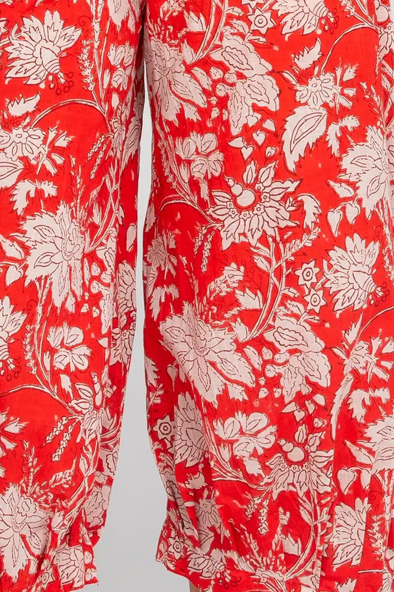 Boom Shankar Women's Guru Pant in Farrah Print pattern detail view