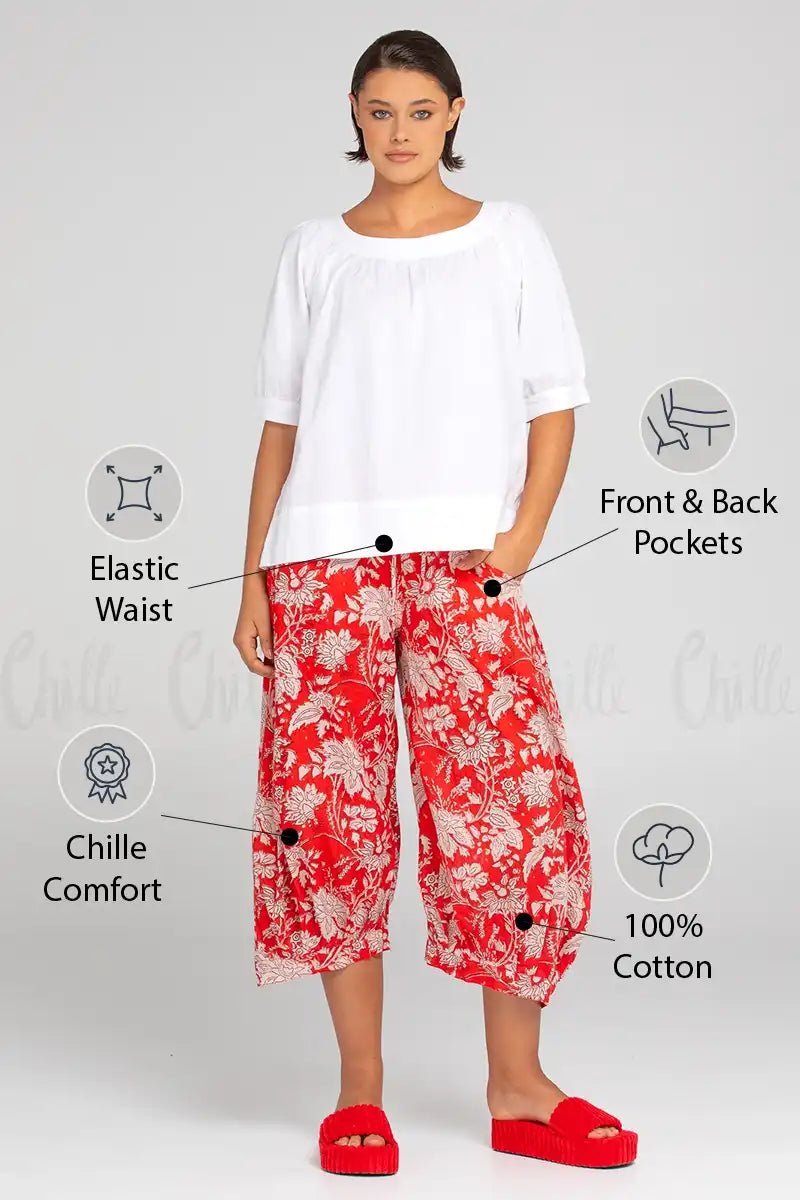 Boom Shankar Women's Guru Pant in Farrah Print front view