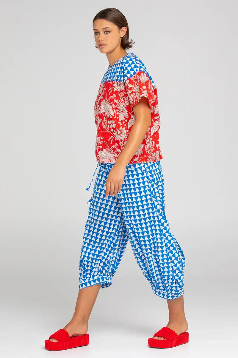 Boom Shankar Women's Guru Pant in Kelly Print side view