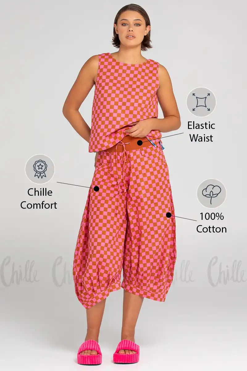 Boom Shankar Women's Guru Pant in Mimi Print front view