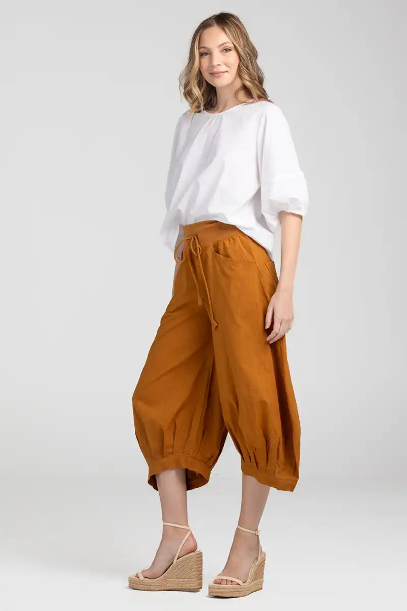 Boom Shankar Women's Guru Pant in Mustard side view