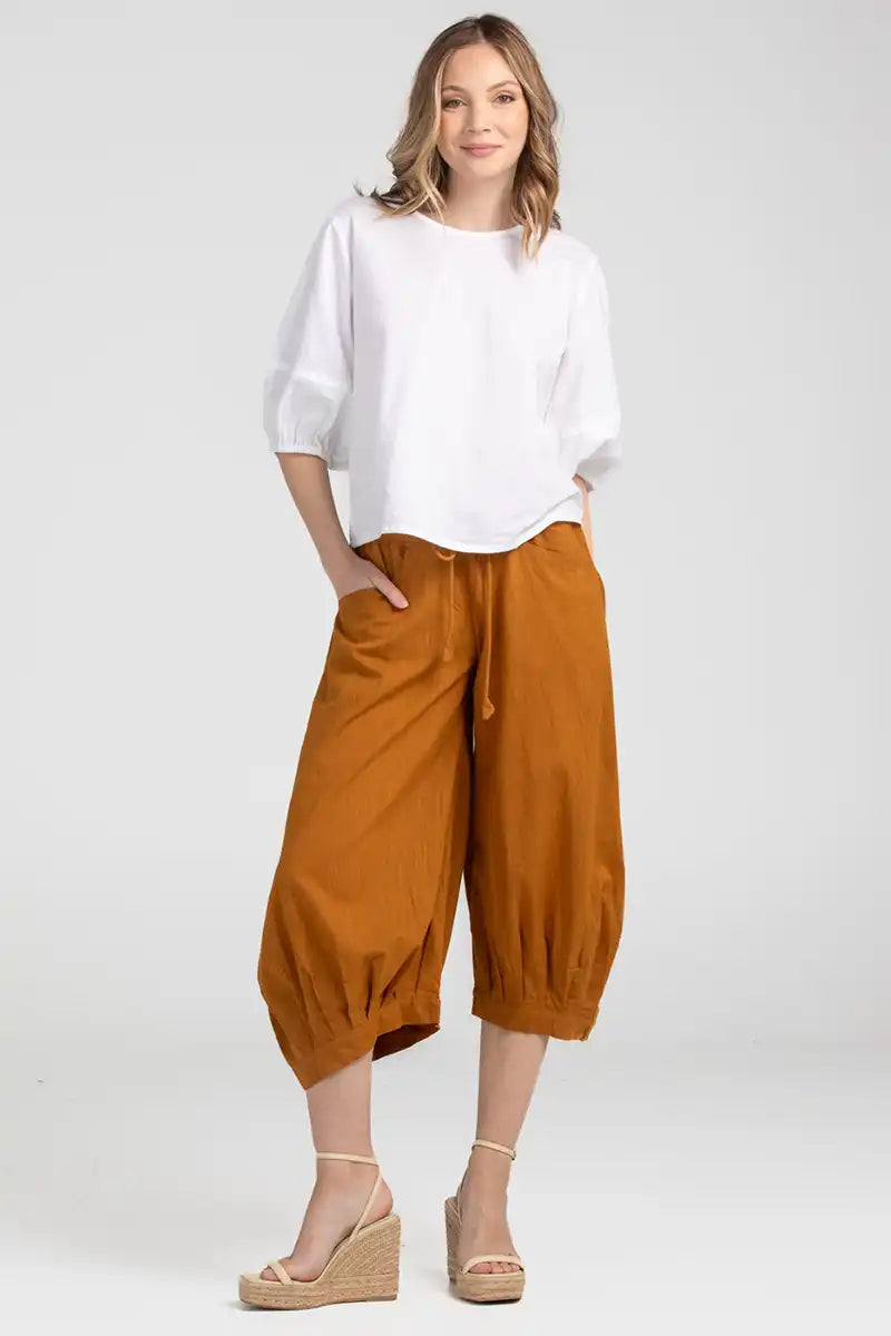 Boom Shankar Women's Guru Pant in Mustard front view