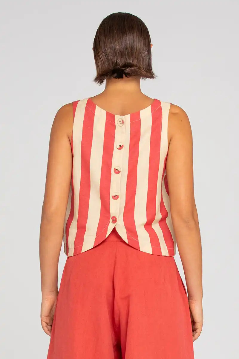 Boom Shankar Women's Zetta Pant in Paprika detailed back bottom view