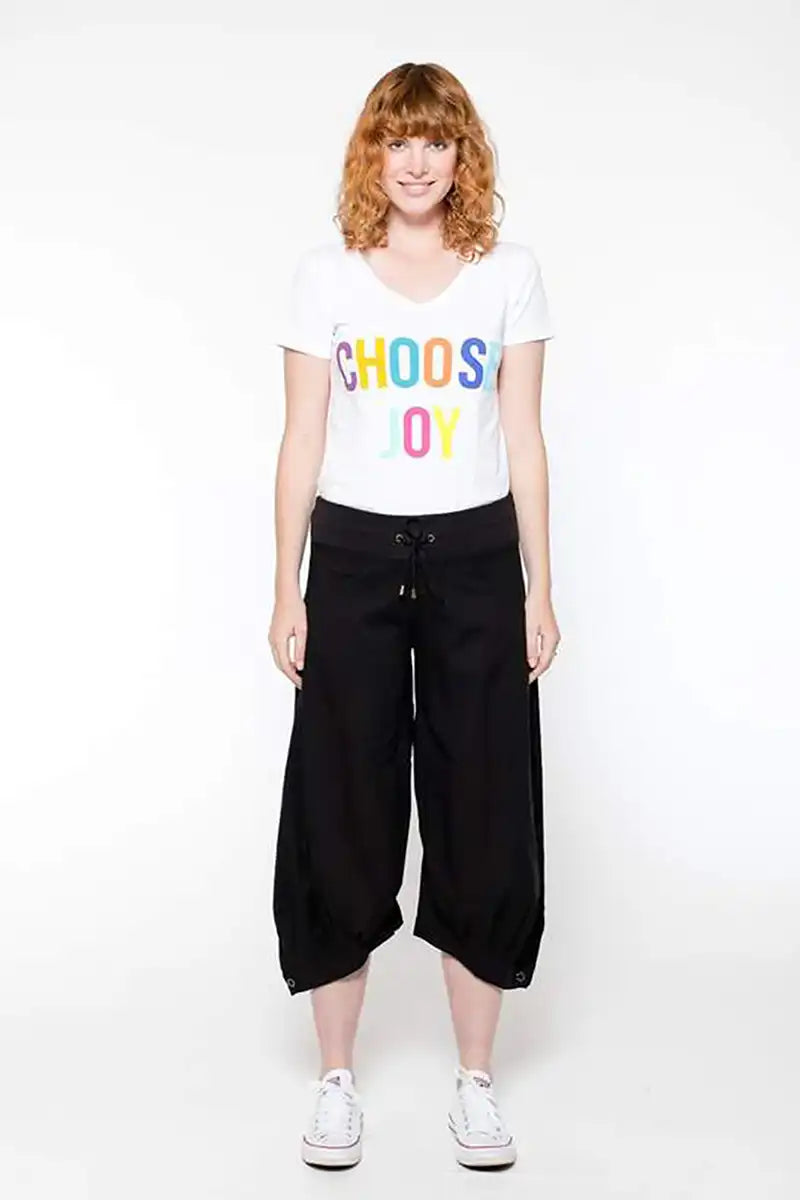 Boom Shankar Guru Pant - Black front of pants with top tucked in