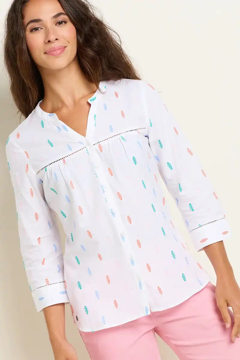 Brakeburn Skye Blouse front detail view showing pattern