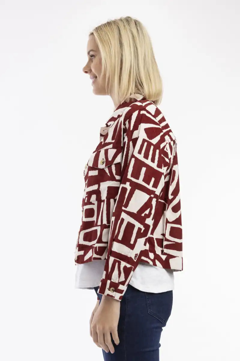 Cherry Bloom Corduroy Jacket side view