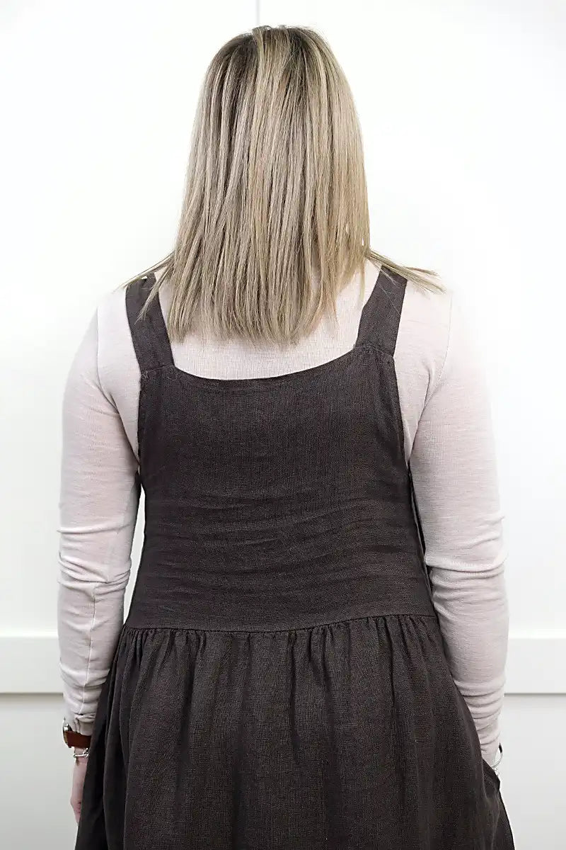 Chille Merino Whisper Top in natural front view tucked in back view