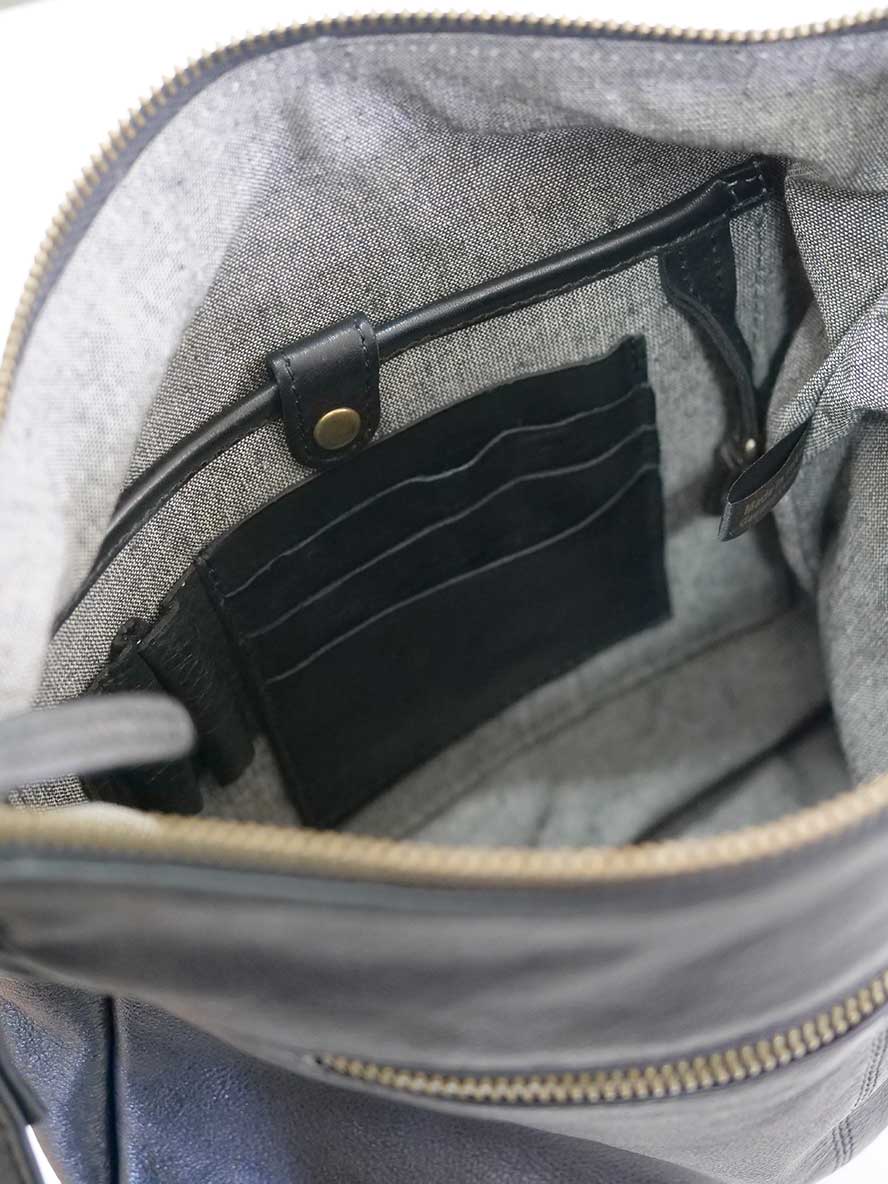inside view Dusky Robin Bella Bag Medium in Black