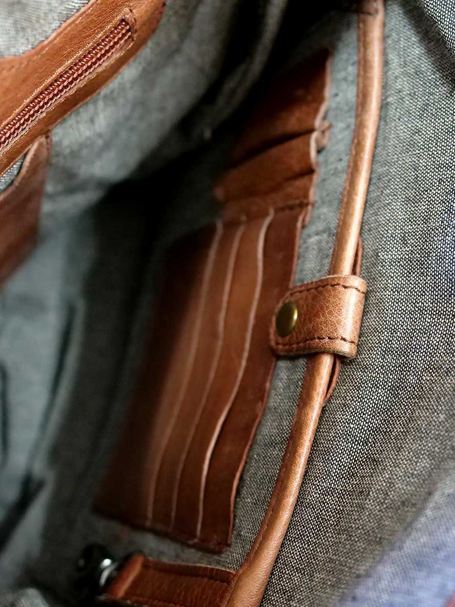 inside of the Dusky Robin - Bella Bag Medium in Brown