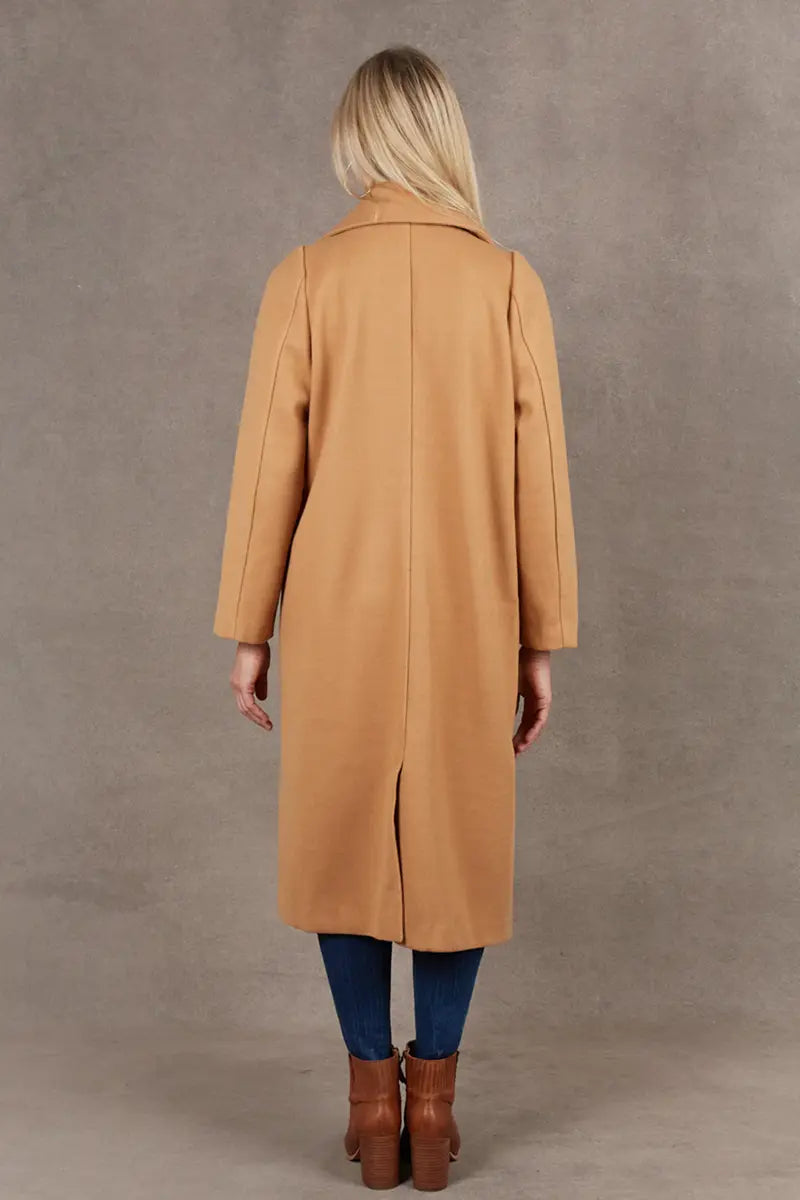 Eb & Ive Mohave Coat in Camel back view