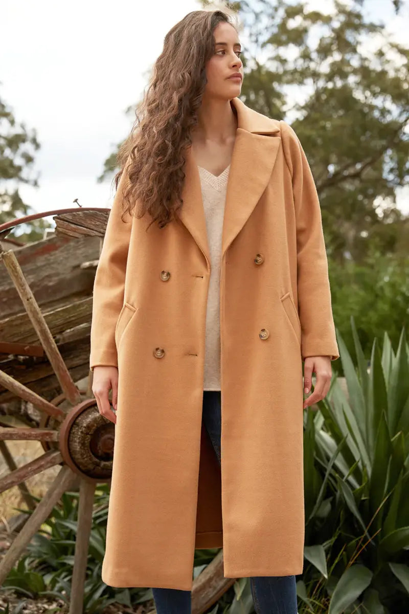Eb & Ive Mohave Coat in Camel front feature image 2