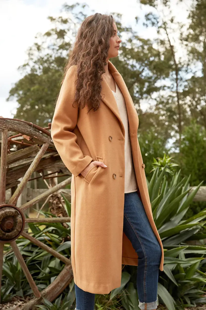 Eb & Ive Mohave Coat in Camel side feature image
