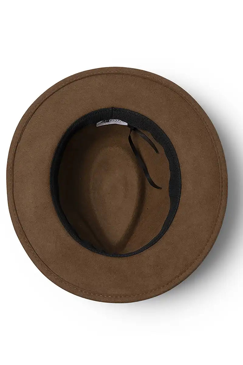 Evoke Beltana Fedora Hat in Chocolate inside