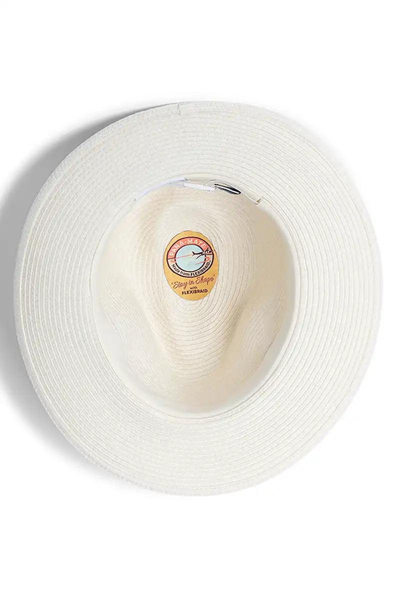 Evoke Ivory Wide Brim Travel Fedora inside