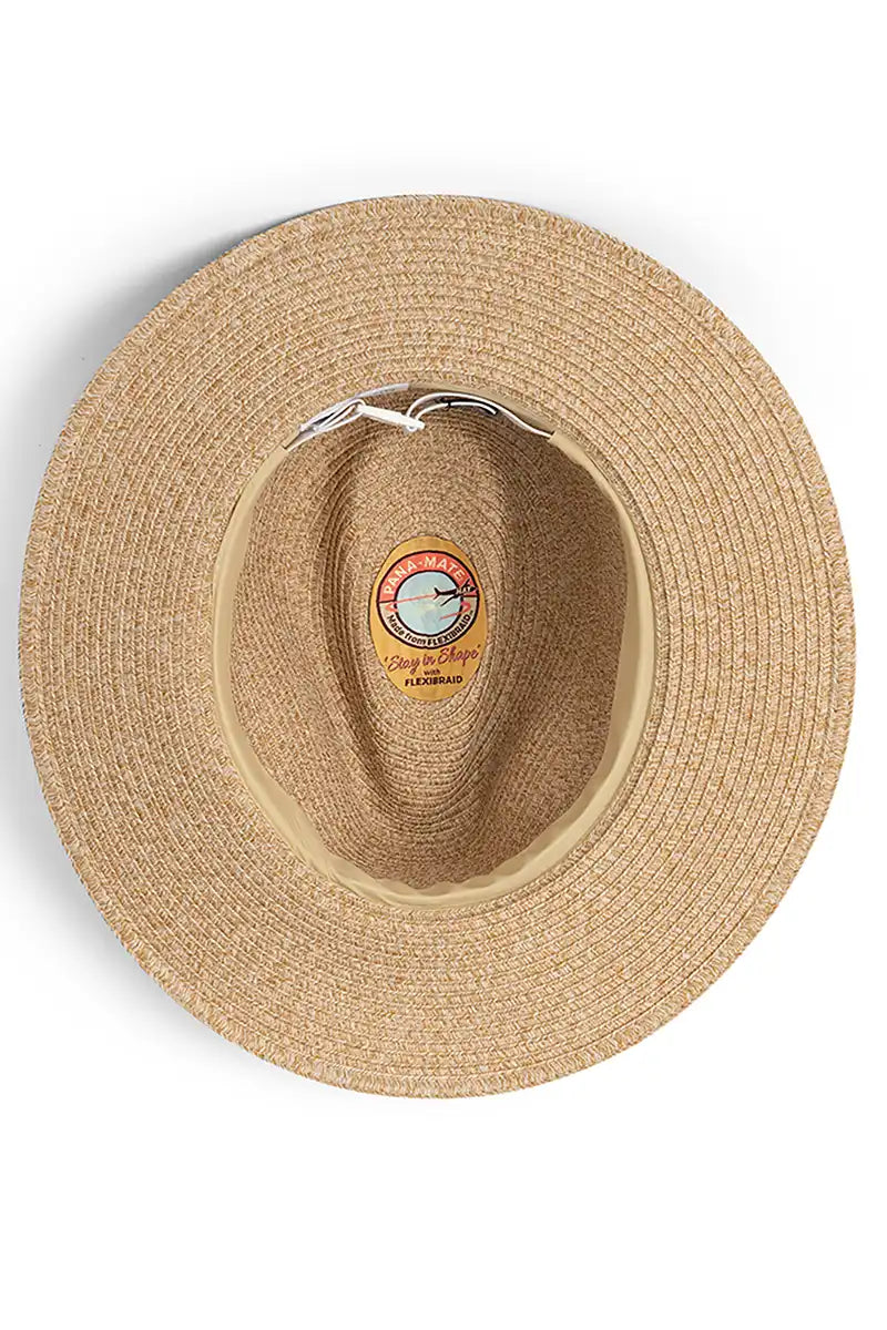 Evoke Natural Wide Brim Travel Fedora - inside