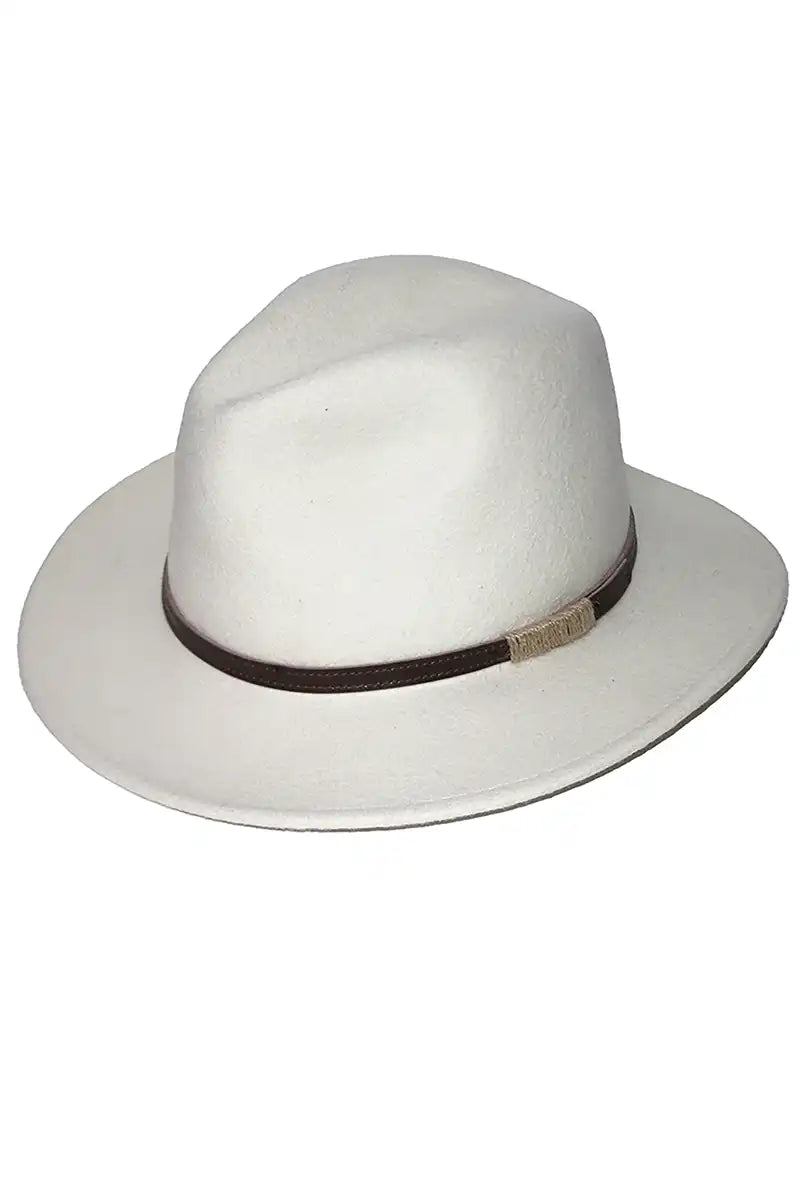Evoke Patterson Fedora in Ivory